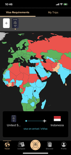 Evisa or visa ok arrival country map