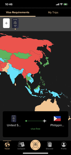 Visa-free country map