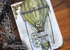 steampunk balloon journal realizzato con materiale di esubero e riciclo