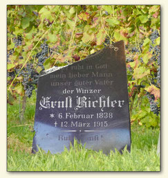 Grabstein von Ernst Richter, einer der letzten Winzer aus Guben.
