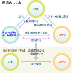 人材派遣の仕組み　株式会社ビジービープラス,アイプラススタッフィング株式会社