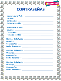 Organiza tus contraseñas de la web para no olvidarlas - www.AorganiZarte.com