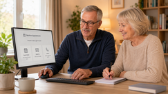 Terminbuchung und Kontaktaufnahme am Computer von zu Hause aus