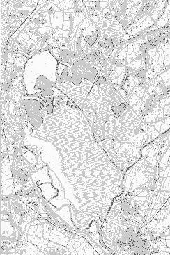 画像：昭和4年の地形図　渡良瀬川の流路変更後赤麻沼が埋まっていく様子がわかる。