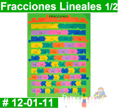 Fracciones Lineales 1/2 Rompe Cabezas Foamy Intquietoys