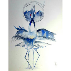 Danse orageuse - aquarelle - Joelle Poret