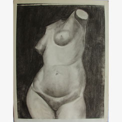 Etude plâtre Vénus - Mine graphite - Joelle Poret