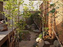 ウッドデッキ、ウッドフェンス、ガーデン、日本庭園、施工例