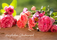 Glückwunschkarte, Geburtstagskarte, A5, bestellen Schweiz, Rosen, Blumen, Blüten