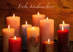 Weihnachtskarte, Neujahrkarte, mit Kerzenlicht, Kerzenlichter, Kerzen, B6, Weihnachtskarte klein
