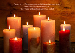 Weihnachtskarten A5, Neujahrskarten A5, Kerzen, Kerzenlichter, man kann tausende von Kerzen, Weihnachtskarten mit Spruch, 