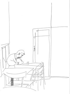 Nina Gross drawing artist coffeehouses