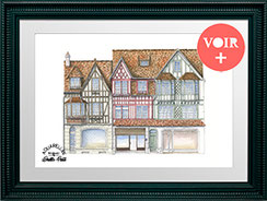 deauville, maison deauville, aquarelle, aquarelle miniature, dorothee piatek