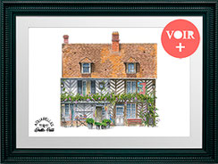 Beuvron en auge, village, Normandie, plus beaux village, aquarelle, carte postale, artiste, rouen, miniature Dorothée, piatek, aquarelle, miniature, gerberoy, plus beaux village de france, village fleuri, Normandie,  