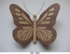 Papillon PPE_1602 - Dessus des ailes marquetées - Dessous des ailes en placage