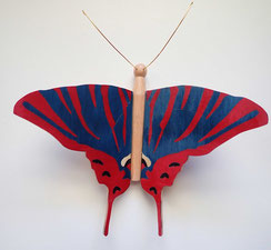 Papillon modèle "Flambé"  - Marqueterie - Atelier Eclats de bois - Isère
