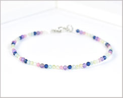 Pastell Edelstein Armband 2 mm  925 Silber  36,90 €