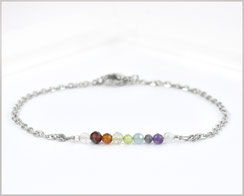 Chakra Edelstein Armband 3 mm mit Edelstahl  Länge wählbar  19,90 €