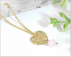 Rosenquarz Edelstein Kette