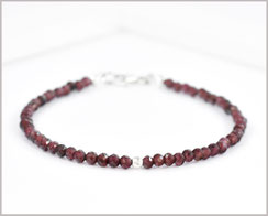 Granat Edelsteinarmband 3 mm mit 925 Silber  31,90 €