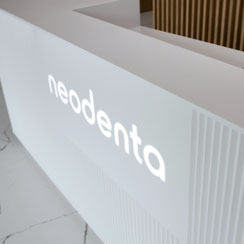Solid surface countertops for dental clinic