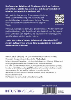 Mein Werte Buch - Cover Rückseite Klappentext