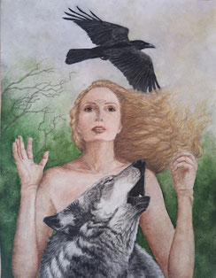 L'appel du vent, aquarelle, papier 50x65cm, 2024