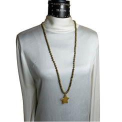 Lange Halskette khaki-olivgrün Achat mit Drusen und Stern, Geoden-Achat-Halskette, Stern vergoldet Messing, weihnachtliche Halskette, Schmuck zu Weihnachten