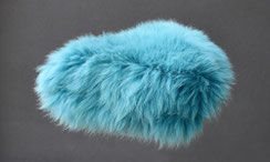 Housse Couvre selle de mouton en peau de mouton teintée bleu turquoise VTT VTC VILLE