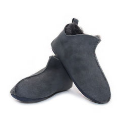 chaussons ballerine en peau d'agneau mouton mérinos naturel vrai fourrure laine fourré cuir gris extérieur sans semelle légère souple respirante chaude antidérapante confortable 34 35 36 37 38 39 40 41 42 43 44 45 46 peauxfourrures