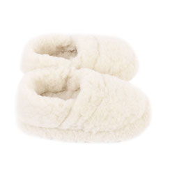 Chaussons ballerines en laine naturelle de mouton blanche pour homme et femme
