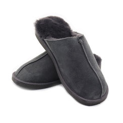 chaussons pantoufles fourrées mules cambridge en peau d'agneau mouton mérinos naturel vrai fourrure laine fourré cuir gris extérieur sans semelle légère souple respirante chaude antidérapante rose femme légère fille only mouton pas cher