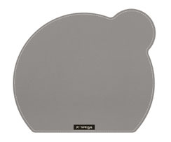 Tischsets Leder grau halb-rund