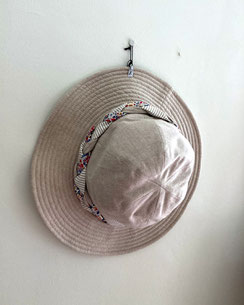 chapeau réversible en toile coton ou lin pour jardiner