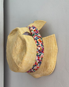 chapeau en toile coton ou lin pour jardiner