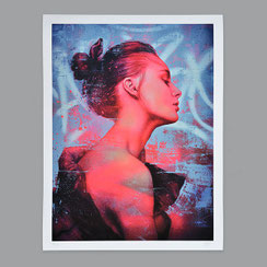tirage d'art reproduction d'œuvre d'art urbain contemporain streetart graffiti portrait femme poster affiche d'art collection numérotée série limitée édition limitée exemplaire rare de l'artiste GRAFFMATT 