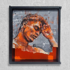 art graffmatt artiste Œuvre d'art originale portrait homme dessin sur bois art contemporain graffmatt
