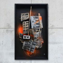 GRAFFMATT - Achat oeuvre peinture originale artiste vente galerie art peinture sur bois palette recylage streetart art urbain new-york city paysage urbain tableau d'art contemporain original