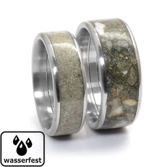 Edelstahlring mit Sand