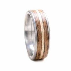 Edelstahlring holz ring eheringe Linie Partnerringe