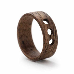 Holzring Partnerring Nuss Holz 3 Löcher