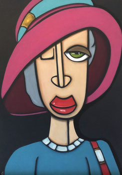 Woman With Hat IV 50 x 70 Acryl SOLD / VERKAUFT