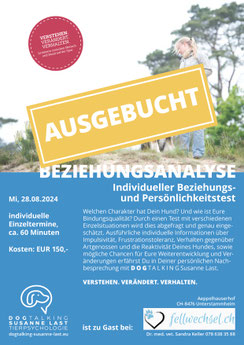 DOGTALKING SOMMERTOUR SUSANNE LAST BEZIEHUNGSANALYSE.