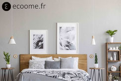 chambre à coucher; interrupteur; chevet; rétro; bois
