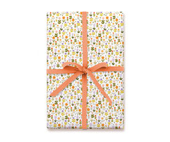 Geschenkpapier, Mini Frühlingsblumen, Recycling Papier, Bio-Druckfarben, Gänseblümchen, Pastelltöne, Rosa, Lila, Orange, Mint 