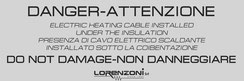 Warning label for heating cables Lorenzoni