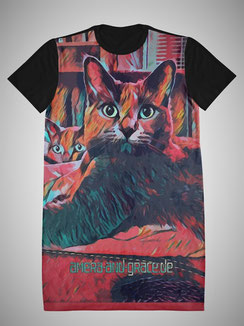 T-Shirt-Kleid Cat-Art