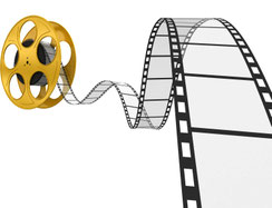 Eine abgewickelte Filmrollen-Spule.