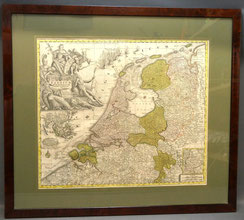 Altcolorierter Kupferstich "Belgium Foerderatum" 1765 Johann M. Probst 56,5x49,5, € 220,00