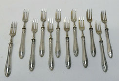 12er Satz Dessertgabel, 835er Silber, Lutz & Weiss, 16,5 cm,, € 200,00